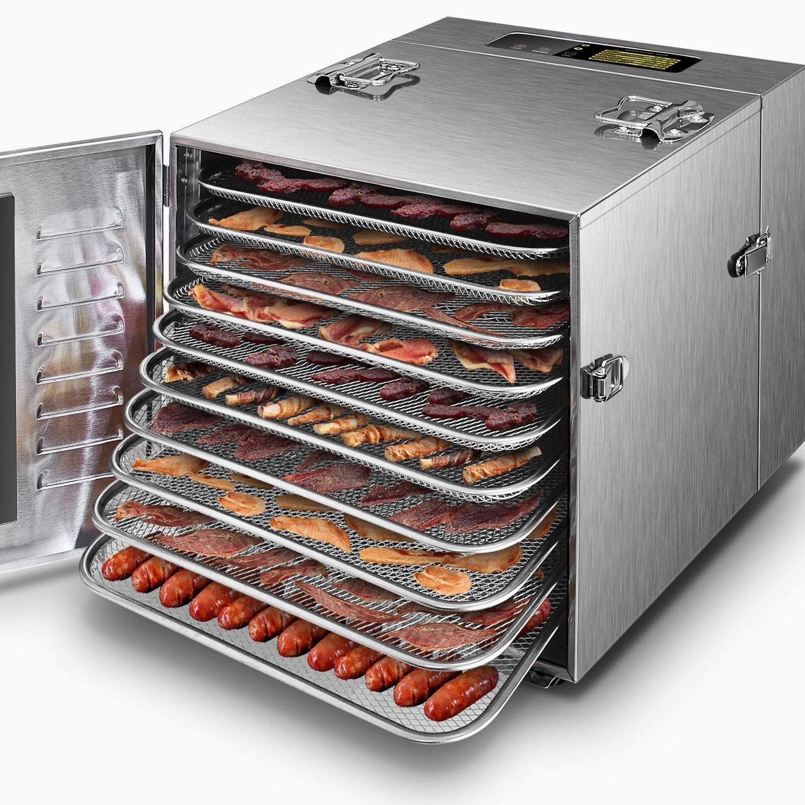 Septree Commercial Food Dehydrator With 10 Stainless Steel Trays - 15.6 x 15.6in