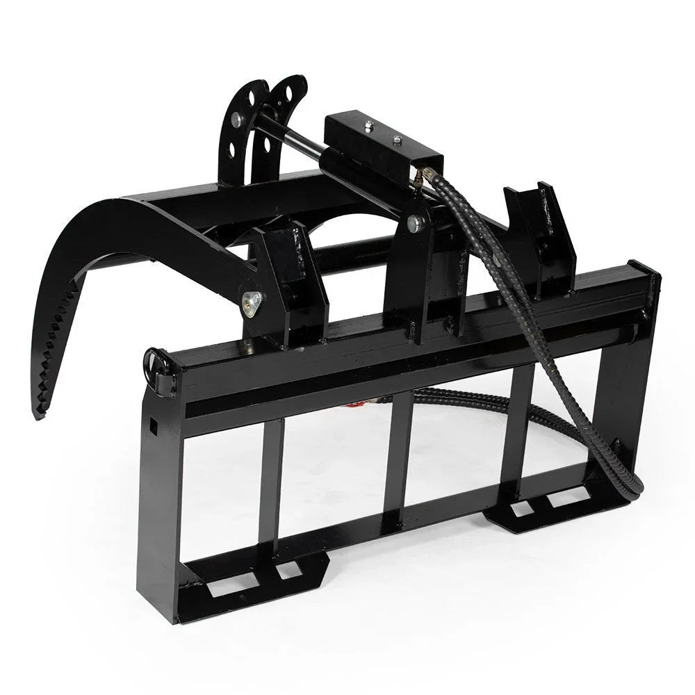 Titan Attachments Hydraulic Skid Steer Pallet Fork Grapple, 48in Fork Blades, 1/2in Steel Frame - V2