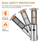 Propane Patio Heater, 41,000 BTU, Stainless Steel, 6 Ft