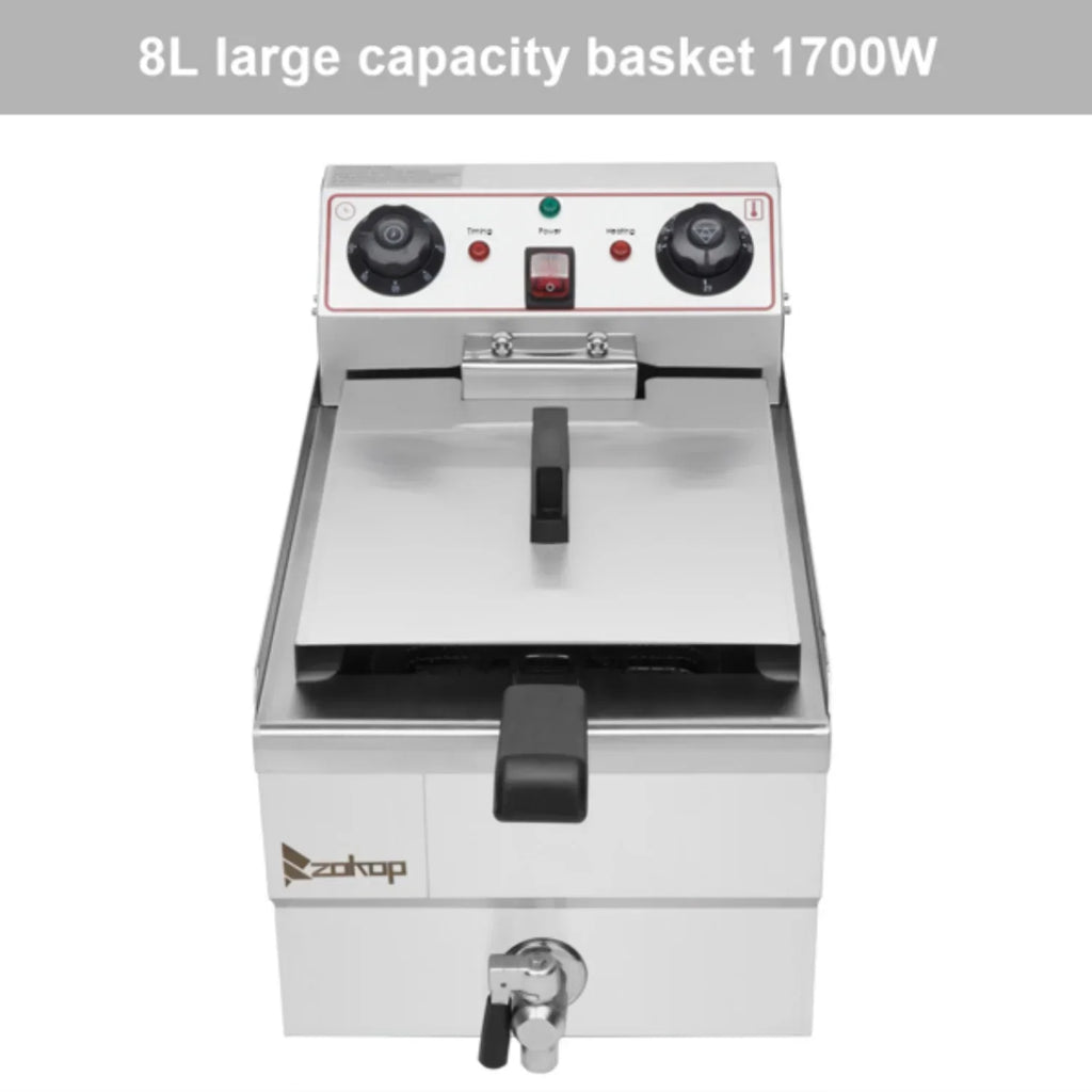Electric Deep Fryer 8.5QT/8L Total Capacity, 12.5qt/11.8l - 1700W Blue Large Handle