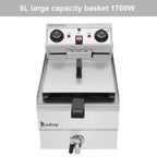 Electric Deep Fryer 8.5QT/8L Total Capacity, 12.5qt/11.8l - 1700W Blue Large Handle