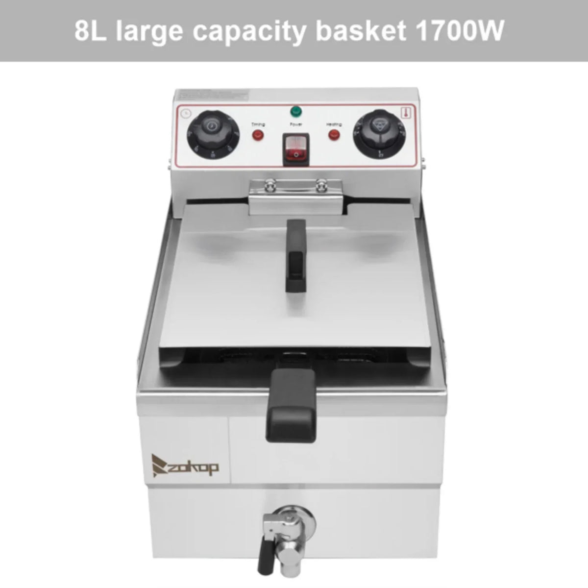 Electric Deep Fryer 8.5QT/8L Total Capacity, 12.5qt/11.8l - 1700W Blue Large Handle