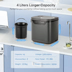 FOHERE Electric Kitchen Composter, 4L, Gray - LED Display