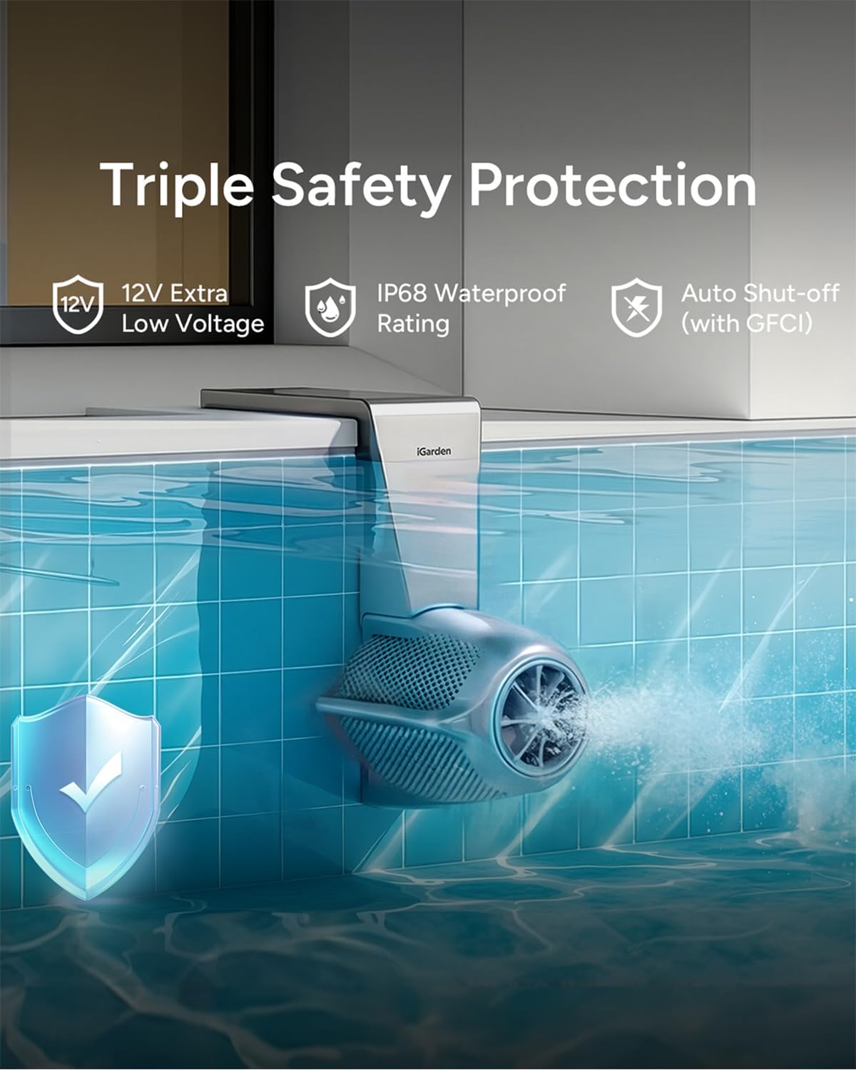 iGarden Counter Current Swim Jet System, 1100 GPM, 5 Wave Modes - P230