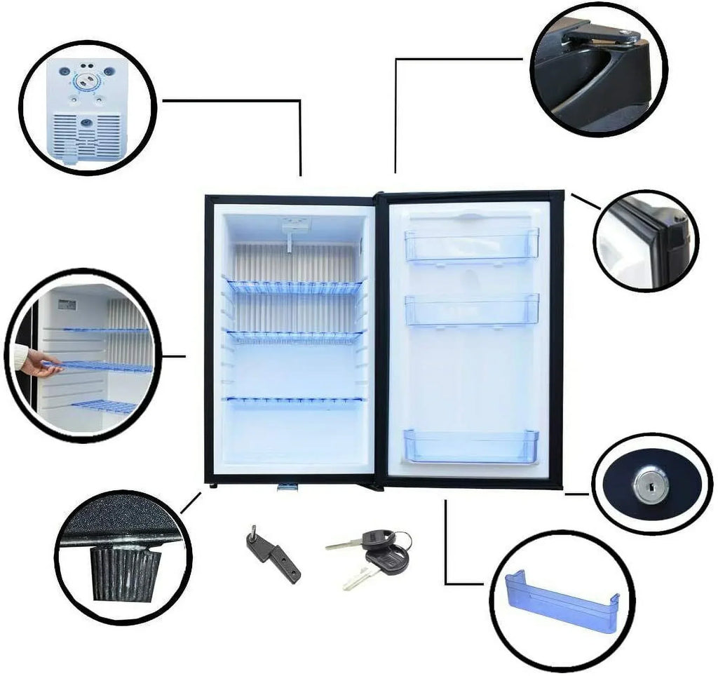 SMETA Portable Absorption Mini Fridge, 1.7 Cu Ft, AC 110V/DC 12V