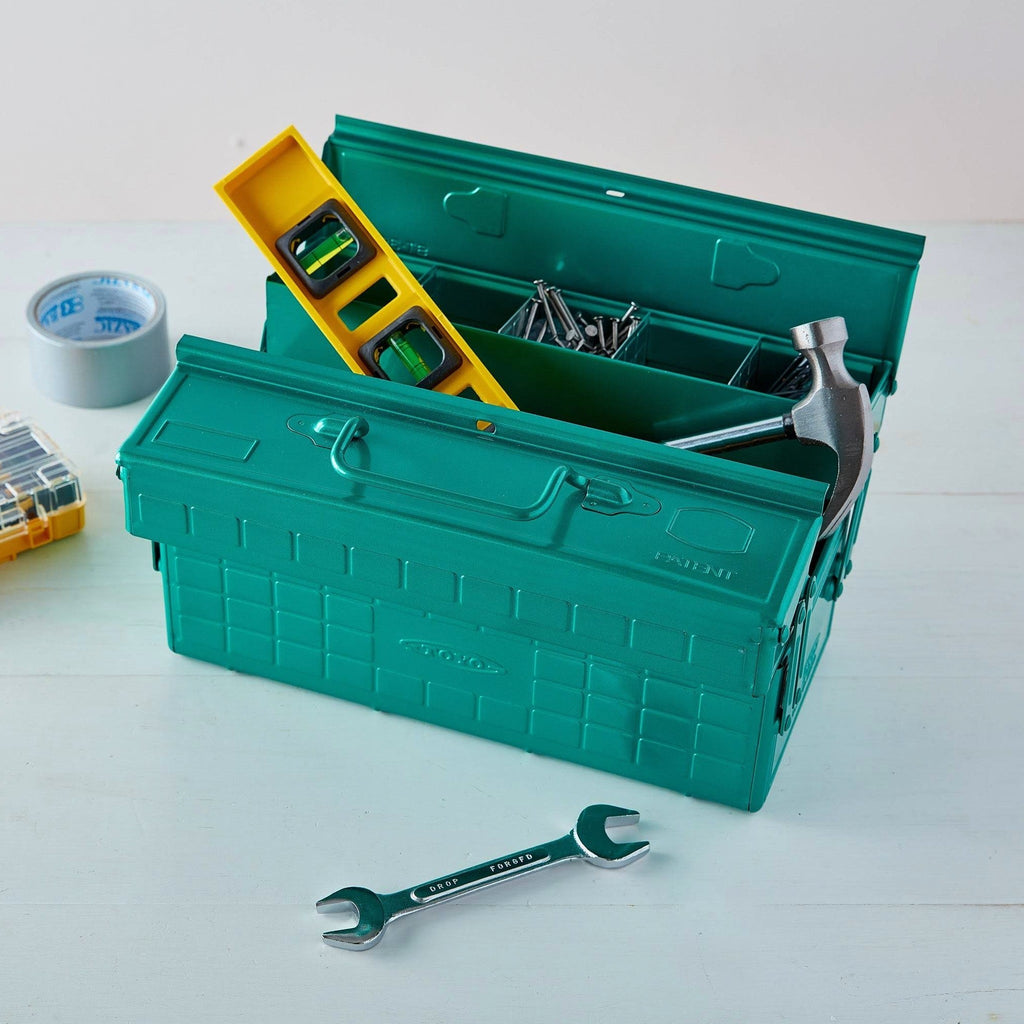 Toyo Steel Cantilever Tool Box, Green, 8.5h x 13.75w x 6.3d - ST-350