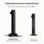 PURPLE LEAF Cantilever Patio Umbrella, 10FT Square, Grey - 360 Degree Rotation