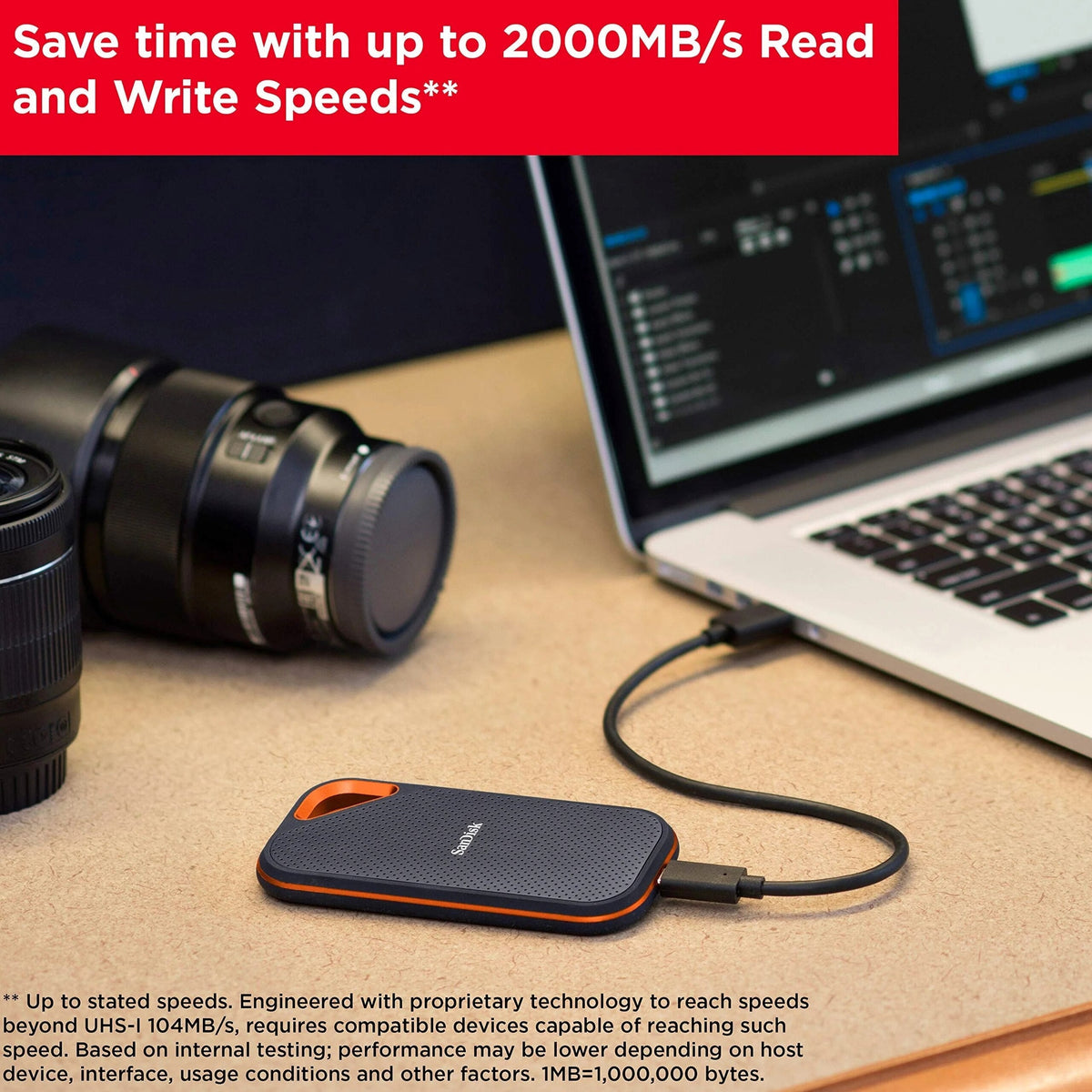 SanDisk 1TB Extreme PRO Portable SSD - Up To 2000MB/s