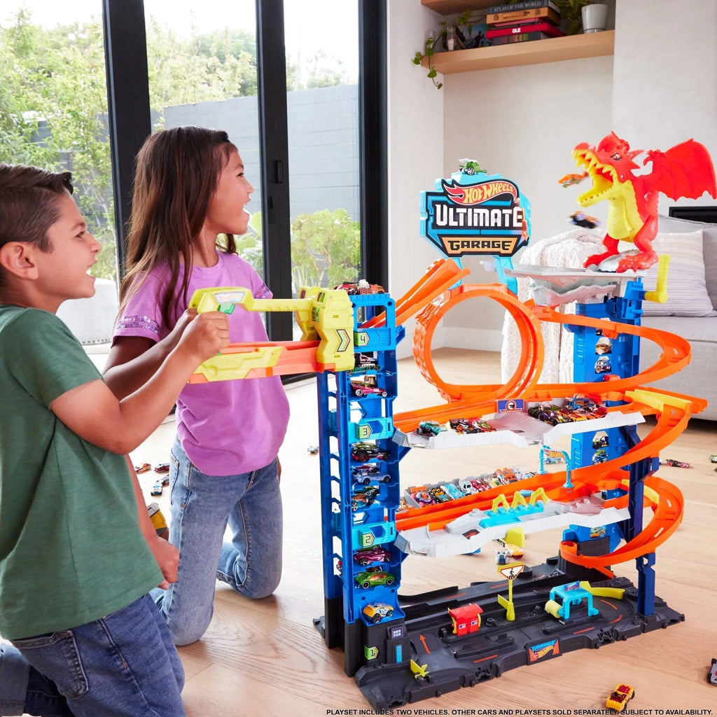 Hot Wheels City Ultimate Garage Playset With 2 Die-Cast Cars And Storage For 50+ Cars