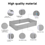 2 Pack Galvanized Raised Garden Bed Planter Boxes, 8x3x1ft, Gray