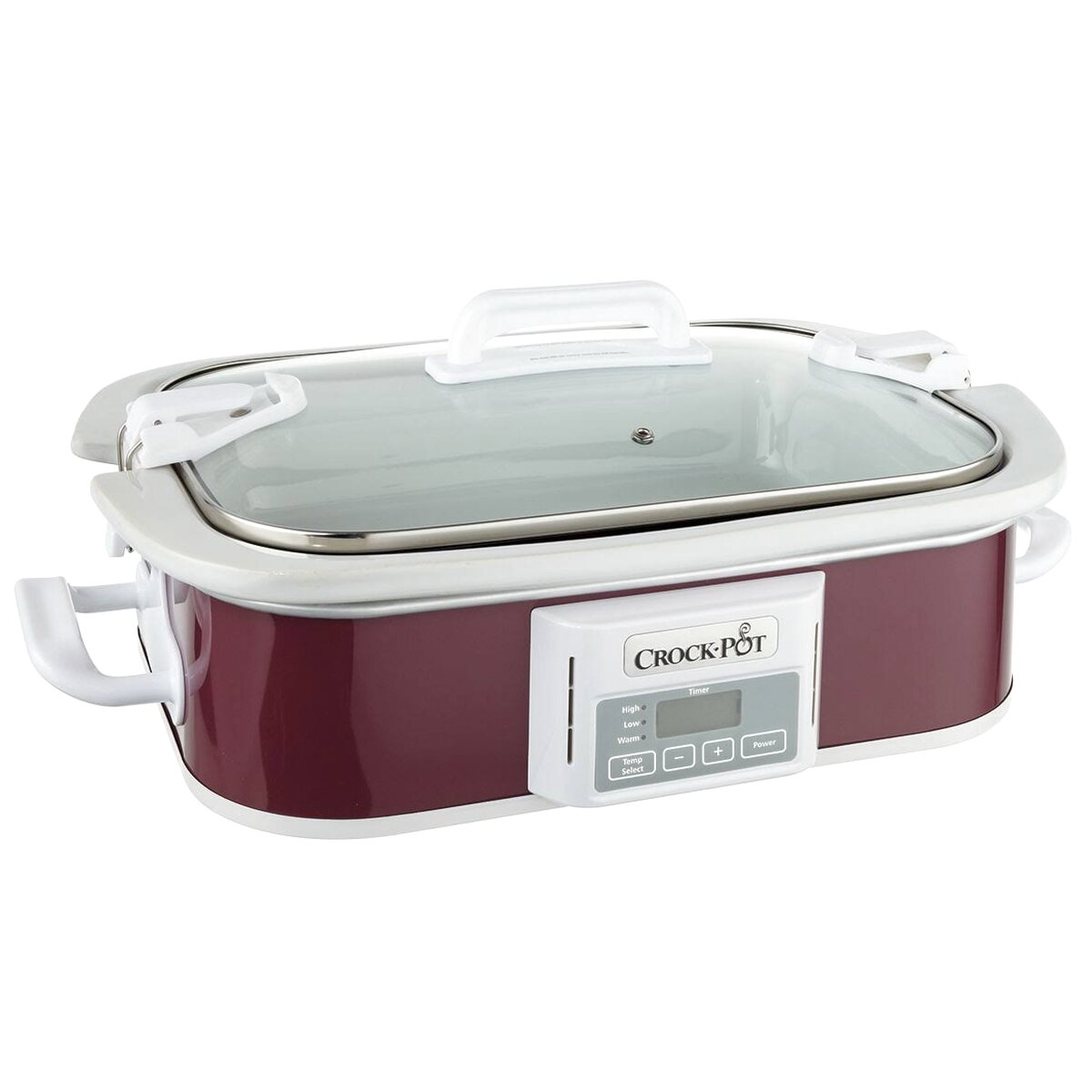 Crock Pot 3.5 Quart Programmable Casserole Slow Cooker With Locking Lid