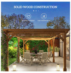 Wood Pergola 20 x 10 ft Dark Brown