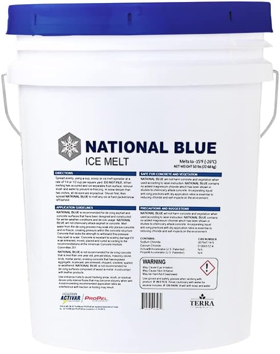 National Blue Ice Melt And Snow Salt 50lb Bucket