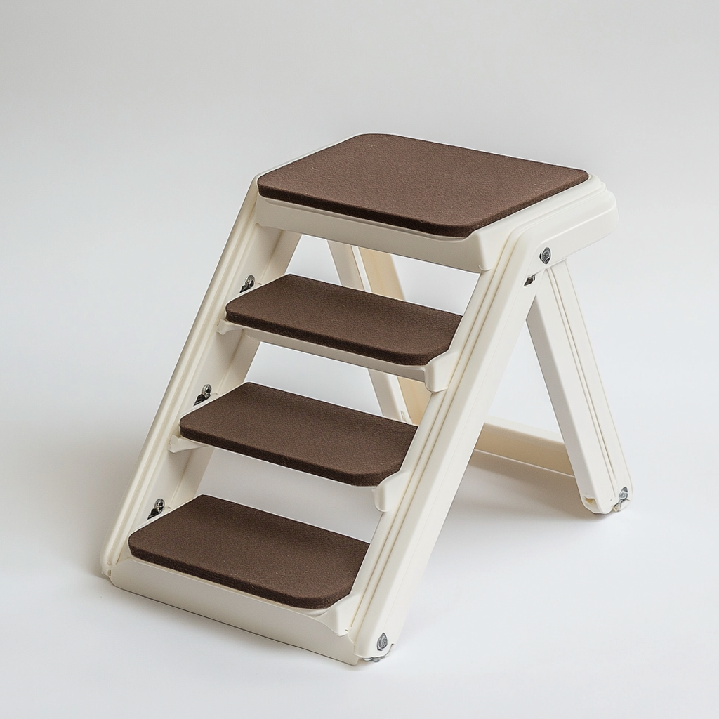Varyx Foldable Pet Stairs For High Beds, 24 in H x 15 in W, 120 lbs, Cream