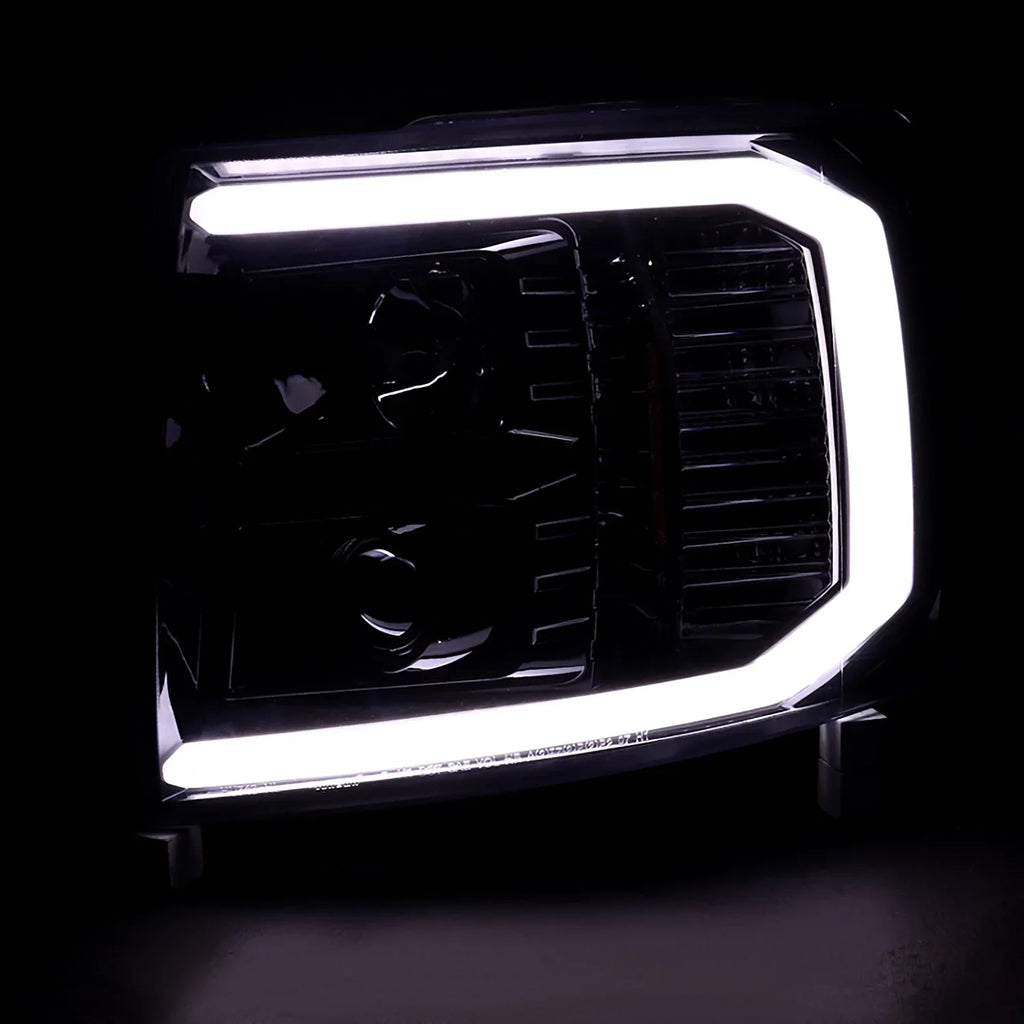 Spec-D Tuning LED Light Bar Projector Headlights And Altezza Style LED Tail Lights, Jet Black Housing, Clear Lens - Chevrolet Silverado