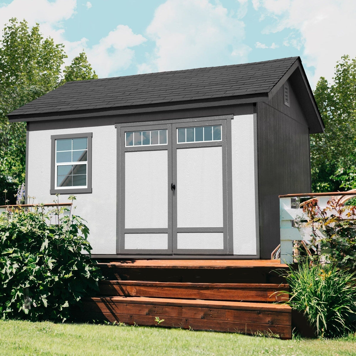 Handy Home Products Beachwood 10 ft. x 12 ft. Wood Storage Shed With Floor