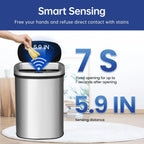 13 Gallon Automatic Touchless Motion Sensor Kitchen Trash Can With Lid