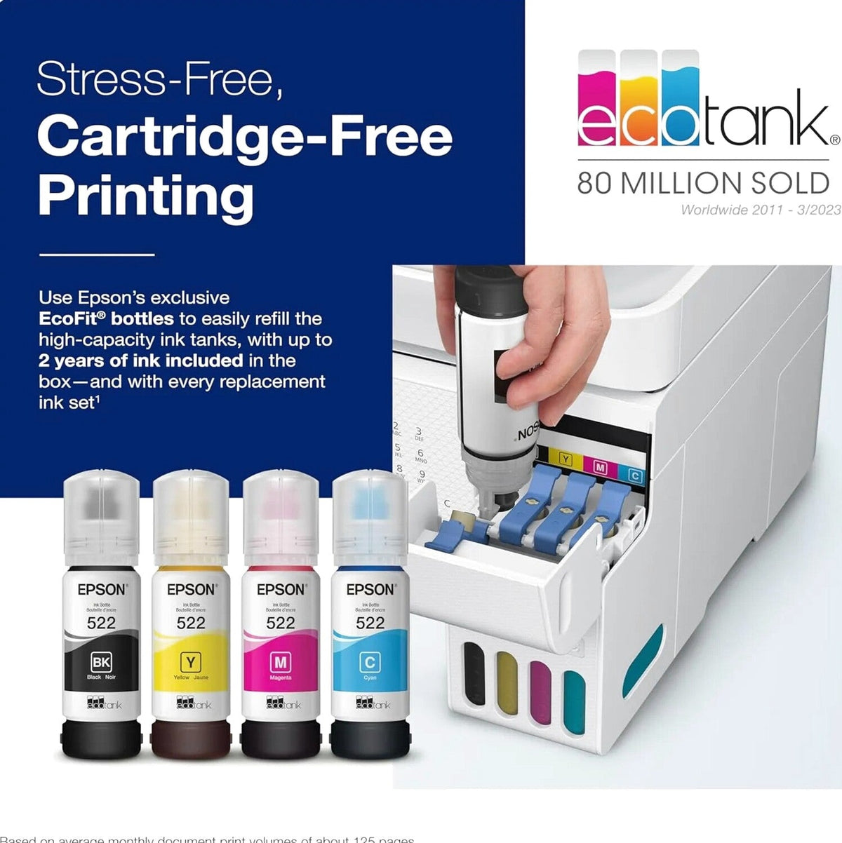 Epson EcoTank ET-4800 Wireless All-in-One Inkjet Printer, White - ET-4800