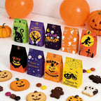 AGCAN 40 Pcs Halloween Treat Bags, Paper Goodie Bag with 48 Stickers, 10 Design, Party Favor Bags for Gifts, Halloween, Party