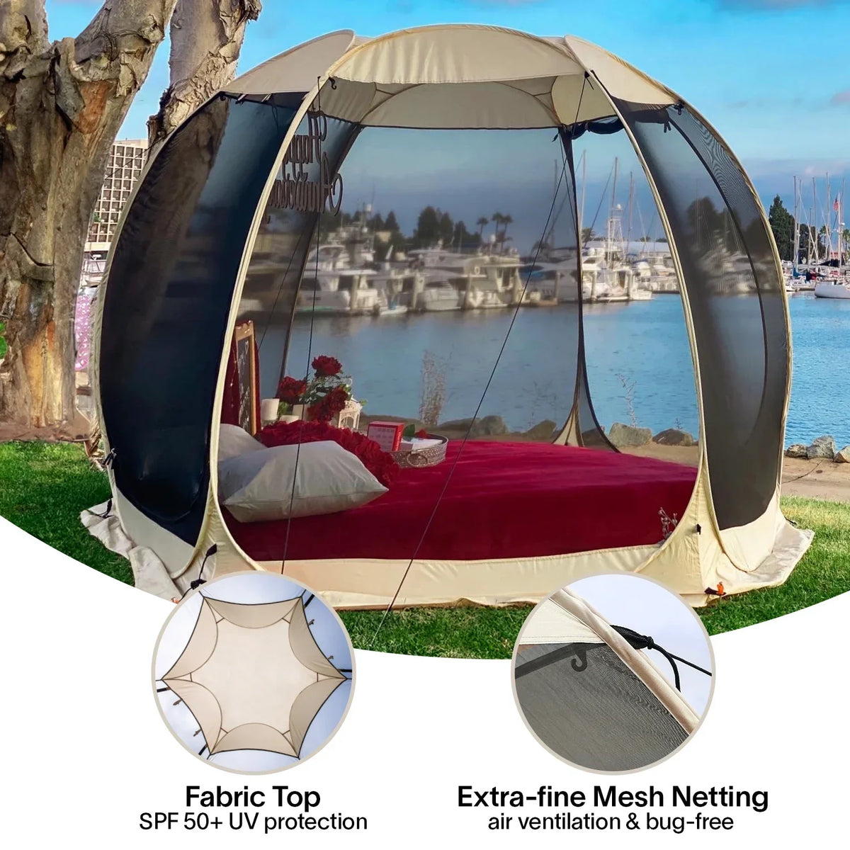 Screen House Camping Room Pop-Up Gazebo 10' x 10' Instant Canopy