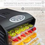 Ivation 9-Tray Countertop Digital 600W Food Dehydrator With Preset Temperature Settings And Auto Shutoff Timer