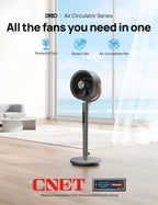 Dreo Pedestal Fan With Remote, Wi-Fi And Voice Control, 6 Modes, 8 Speeds, 12H Timer - PolyFan 513S