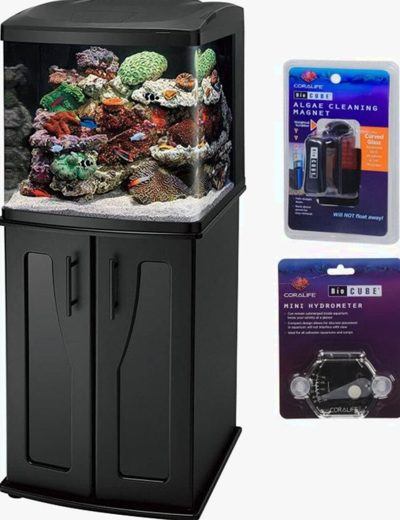 BIOCUBE LED Aquarium Tank And Stand Kit, 32 Gallon, Blue/White