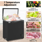 WANAI 5 Cu Ft Chest Freezer - Black