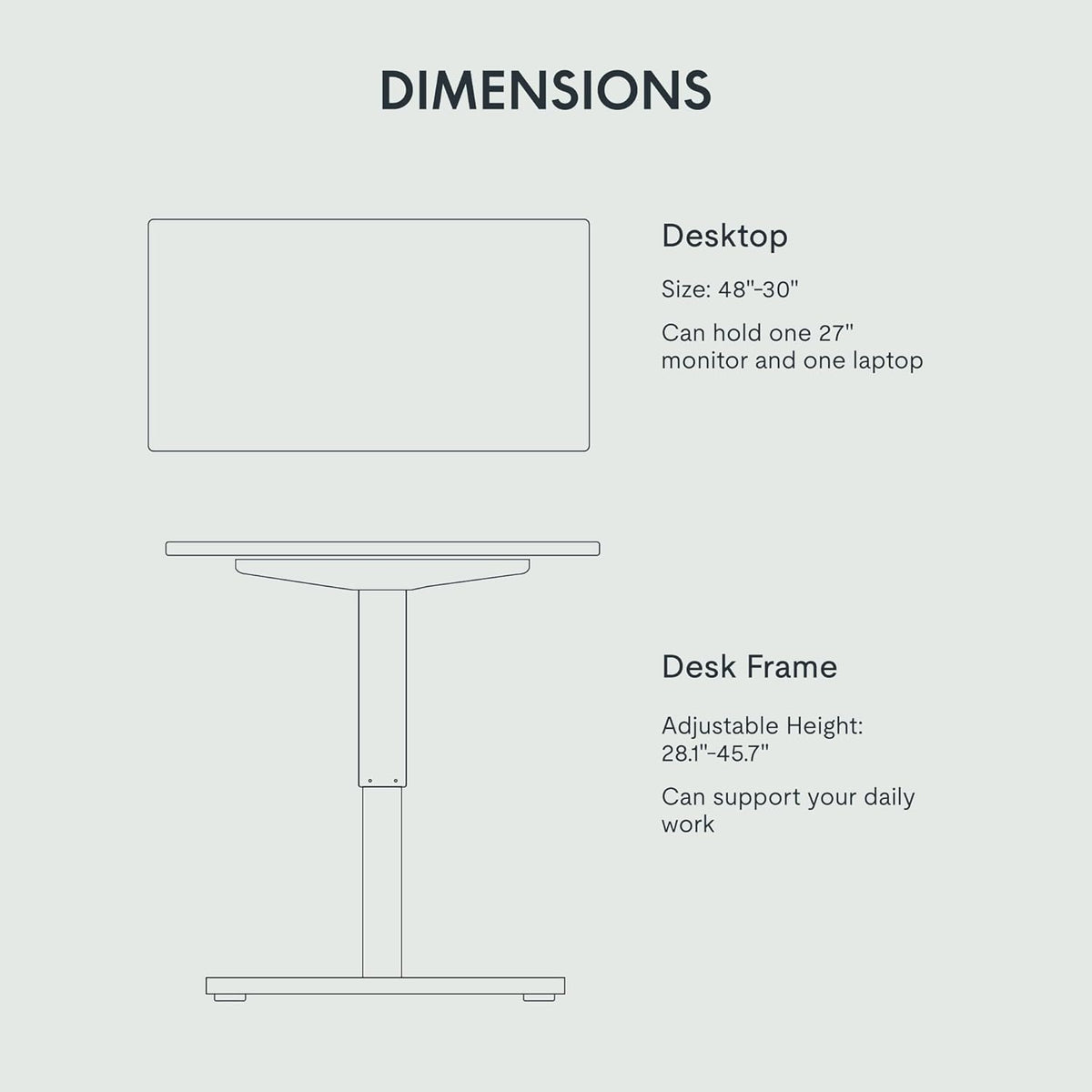 FLEXISPOT Electric Standing Desk With Whole-Piece Desktop - EN1