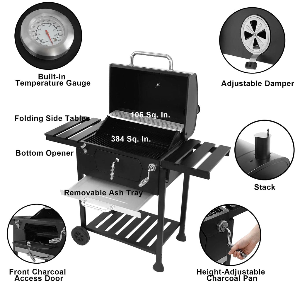 Royal Gourmet 24 Inch Charcoal BBQ Grill, 474 Sq. In. - CD1824E