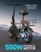 Adults Electric Scooter With Large Middle Basket - 550W And 650W Styles