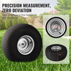 Lawn Mower Tire And Wheel Assemblies 15 x 6-6 in, 2-Pack, 3 in Centered Hub - 16 PCS Adapters