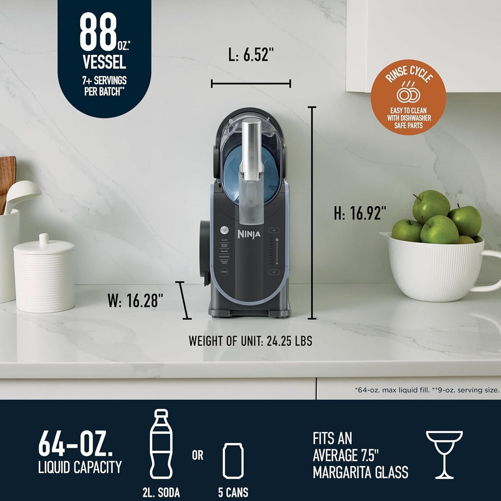 SLUSHi 88 Oz. Frozen Drink And Slushie Machine, Black - FS301