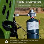 Brand-Man Portable Propane Gas Grill With Folding Cart And Push-Button Ignition