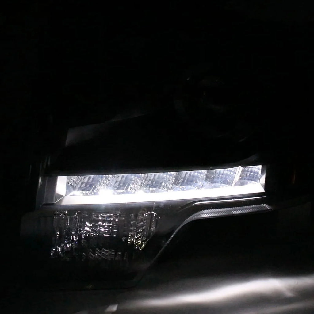 Spec-D Tuning Black LED Strip Bar Projector Headlights With LED Fog Lamps Compatible With 2009-2014 Ford F150 - Left And Right Pair