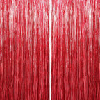 Sm:)e 2-Pack Light Bright Silver Foil Fringe Curtains for Events - Birthday, Wedding, Graduation, Christmas, Baby Shower, various festivals Decor Photo Booth Fun!
