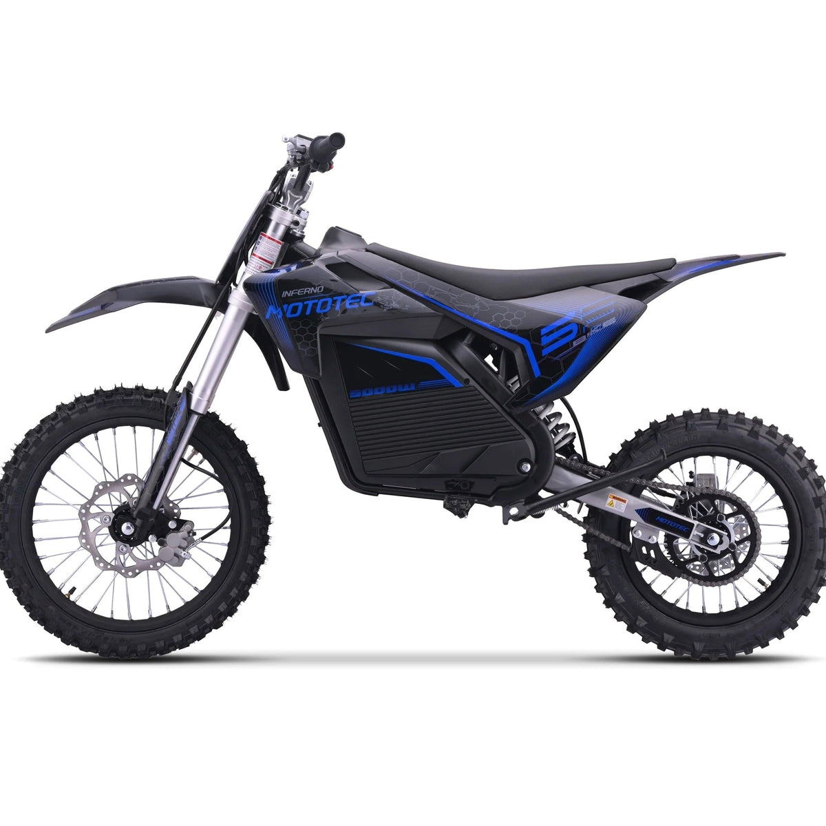 MotoTec 72v Pro Electric Dirt Bike 5000w Lithium Blue
