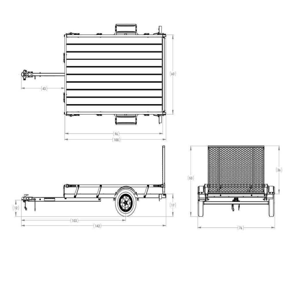 Karavan Utility Trailer 5 ft. x 8 ft. Wood Floor With Sliding Rail System