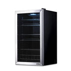 NewAir Beverage Refrigerator Cooler, 126 Cans, Stainless Steel, Right-Hinge Glass Door - AB-1200