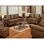Sedona Upholstered Sofa With Faux Leather Microfiber, 37 H X 88 W X 36 D - Sedona