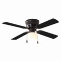 Mainstays 42 Inch Hugger Indoor Ceiling Fan With Light Kit, Black, 4 Blades, Reverse Airflow