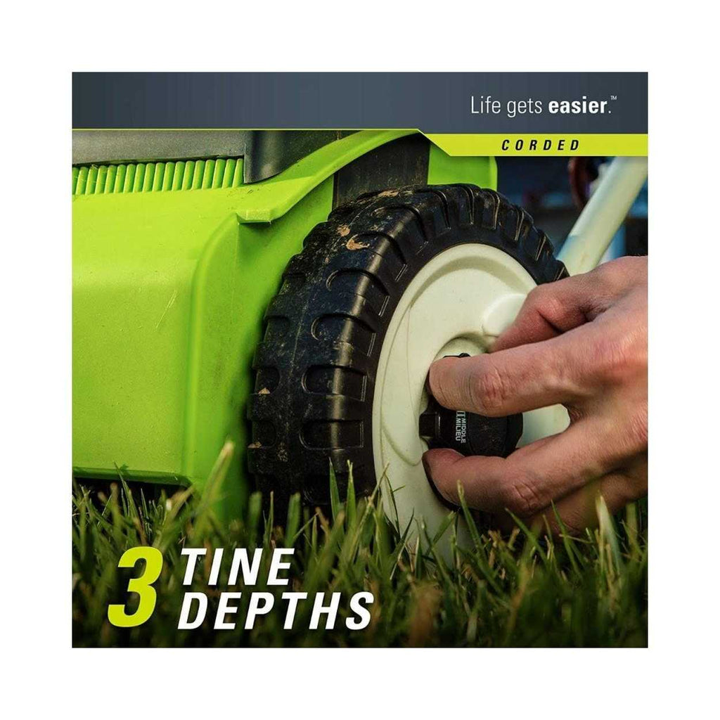 Greenworks Corded Electric Dethatcher, 14 in. 10 Amp