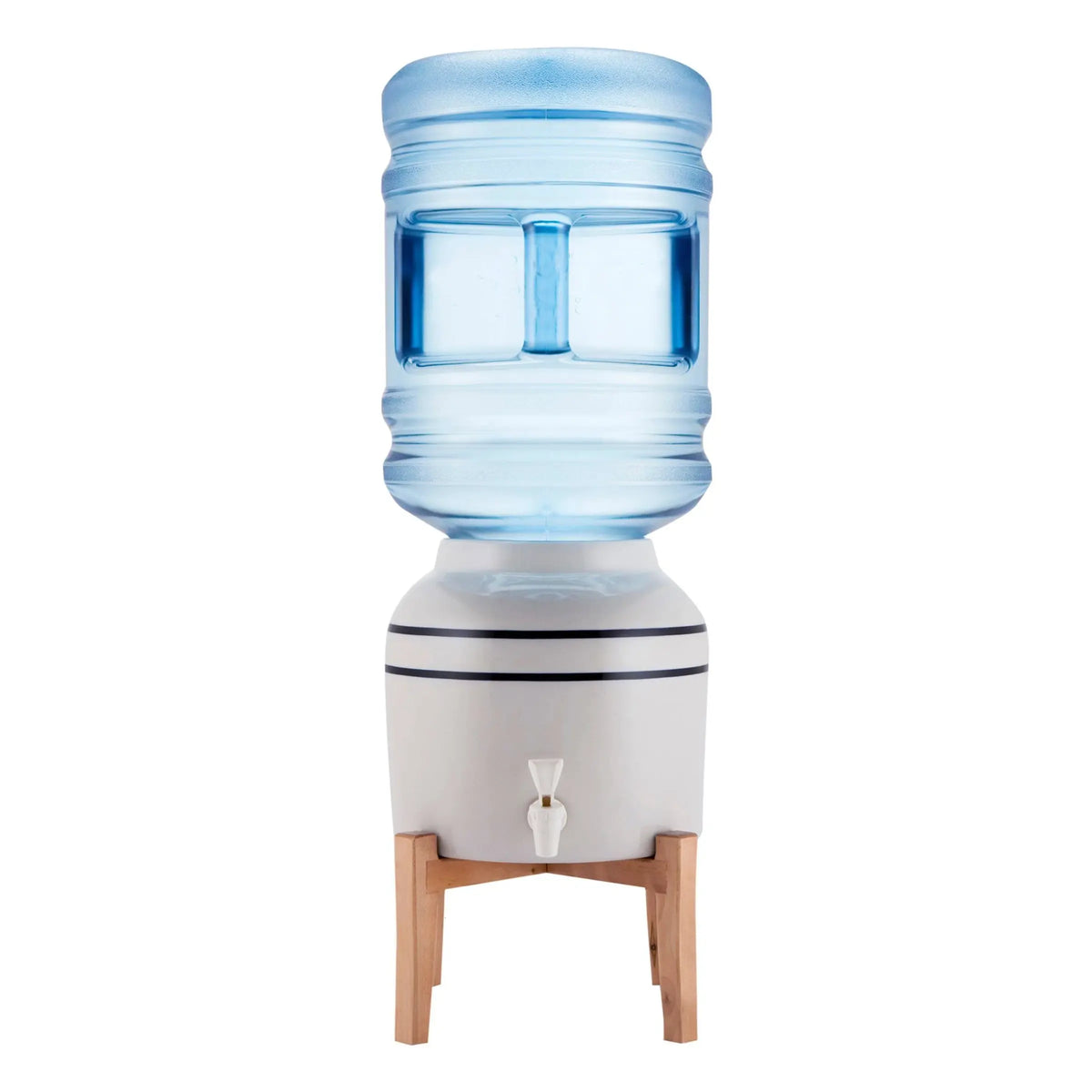 Primo Ceramic Countertop Water Dispenser With Wooden Stand, 0.26 Gallons - 900114