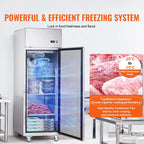 SKYSHALO Commercial Reach-In Upright Freezer 19.32 Cu.ft 1 Door 4 Shelves