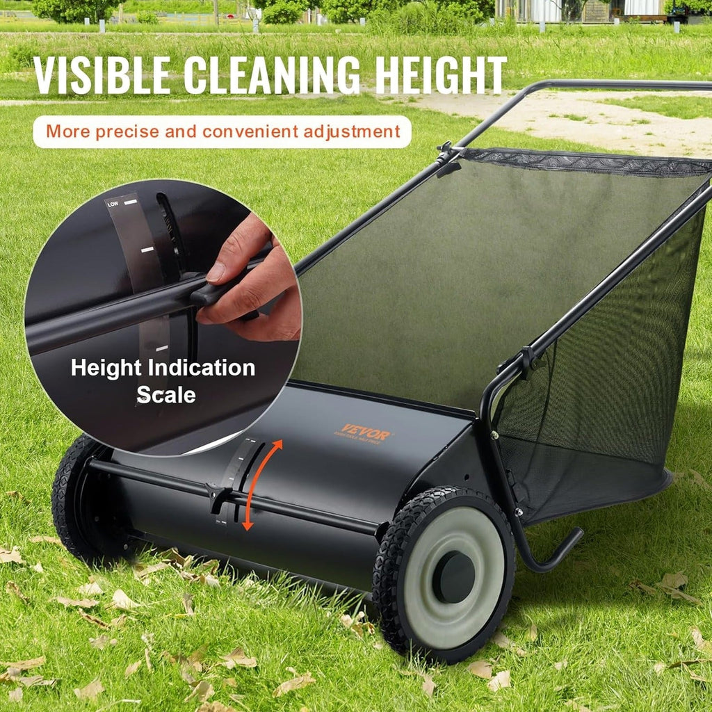 VEVOR Heavy Duty Steel 26 Inch Collector Push Lawn Sweeper