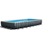 INTEX Ultra XTR Above Ground Pool 24ft x 12ft x 52in With 2 Floating Recliners And Mega Chill II Cooler