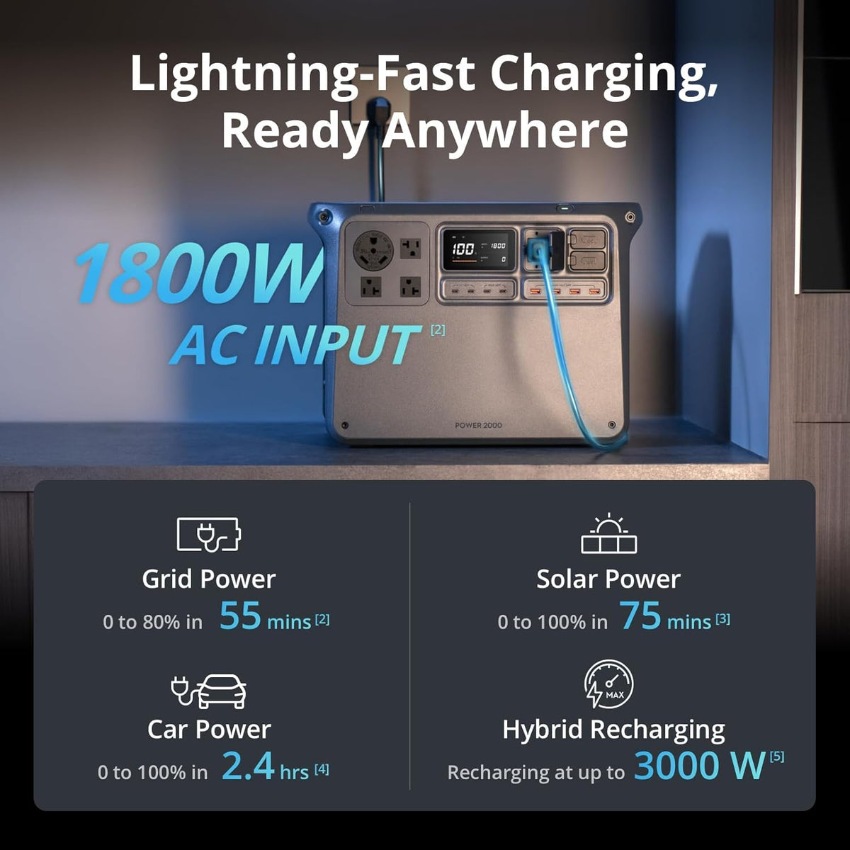 DJI Portable Power Station 2048Wh LFP Battery 3000W - Power 2000