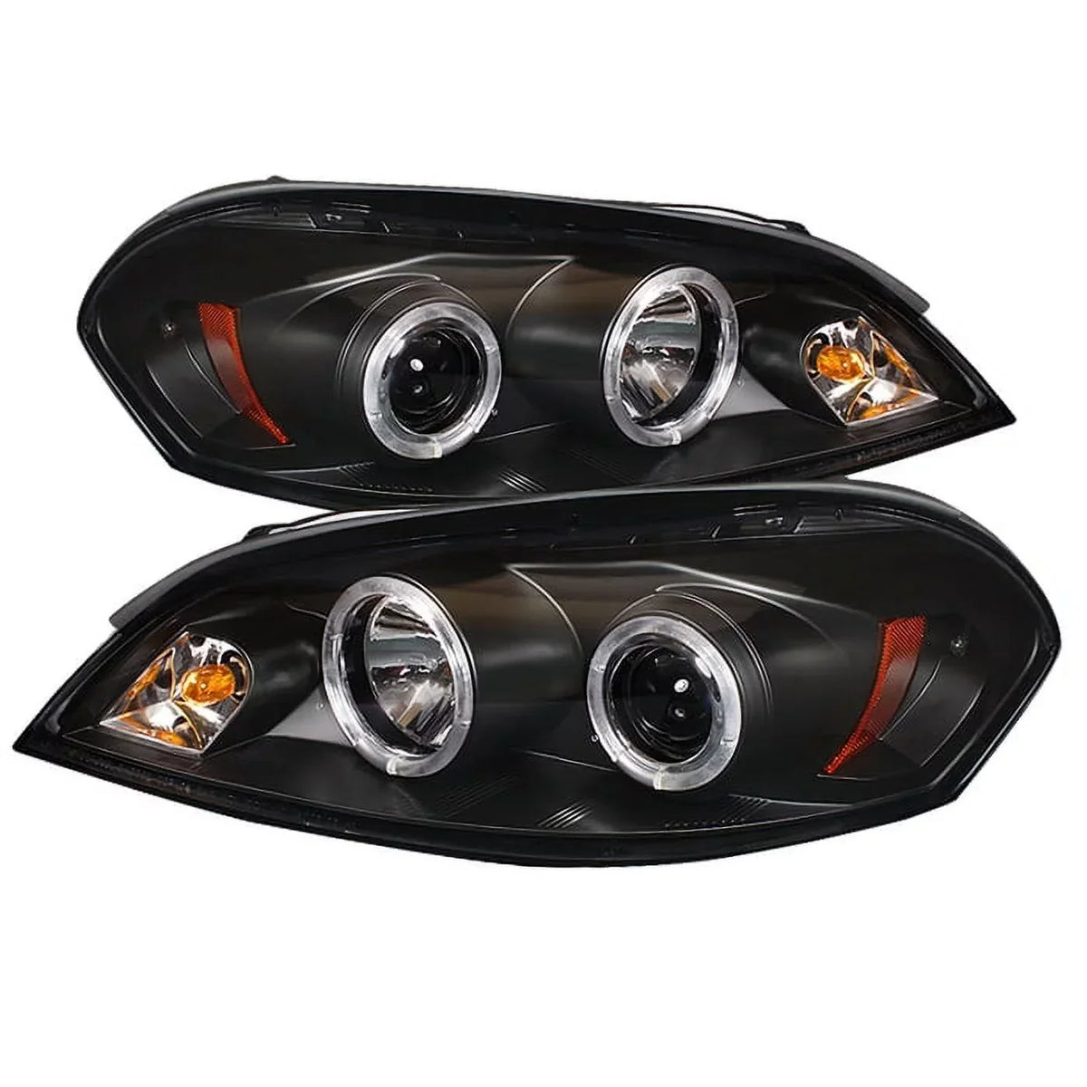 Spyder Projector Headlights With LED Halo, Black - Chevy Impala 06-13 / Monte Carlo 06-07