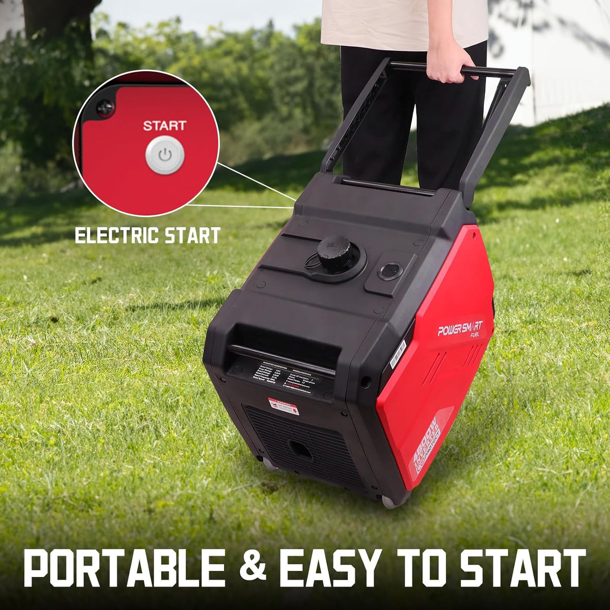 PowerSmart Portable Inverter Generator 5000 Starting Watt, 4000 Running Watt, 30 Amp - HB5046C