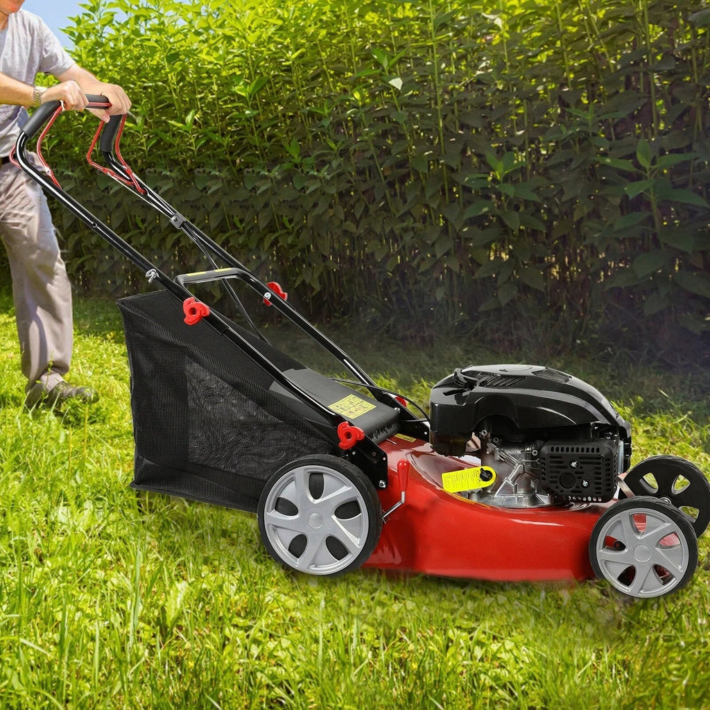 Self-Propelled Gas Push Lawn Mower, 141cc 4-Stroke Engine, 20 Inch Blade, 50L Grass Tank